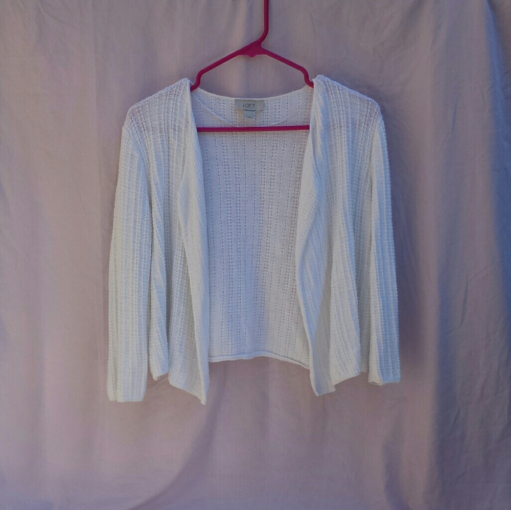 White knit cardigan